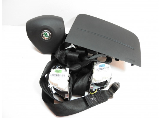 Airbagová sada Škoda Fabia II 2 i po faceliftu - airbagy: airbag do volantu, airbag spolujezdce a bezpečnostní pásy 