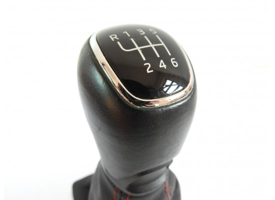 Hlavice řadící páky s manžetou, kůže, Škoda Fabia III 3 6V Monte Carlo 