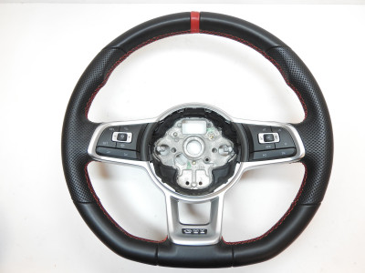 Volant multifunkční tříramenný, kůže, pádla, červené prošití Volkswagen Golf VII 7 5G GTI 5G0419091